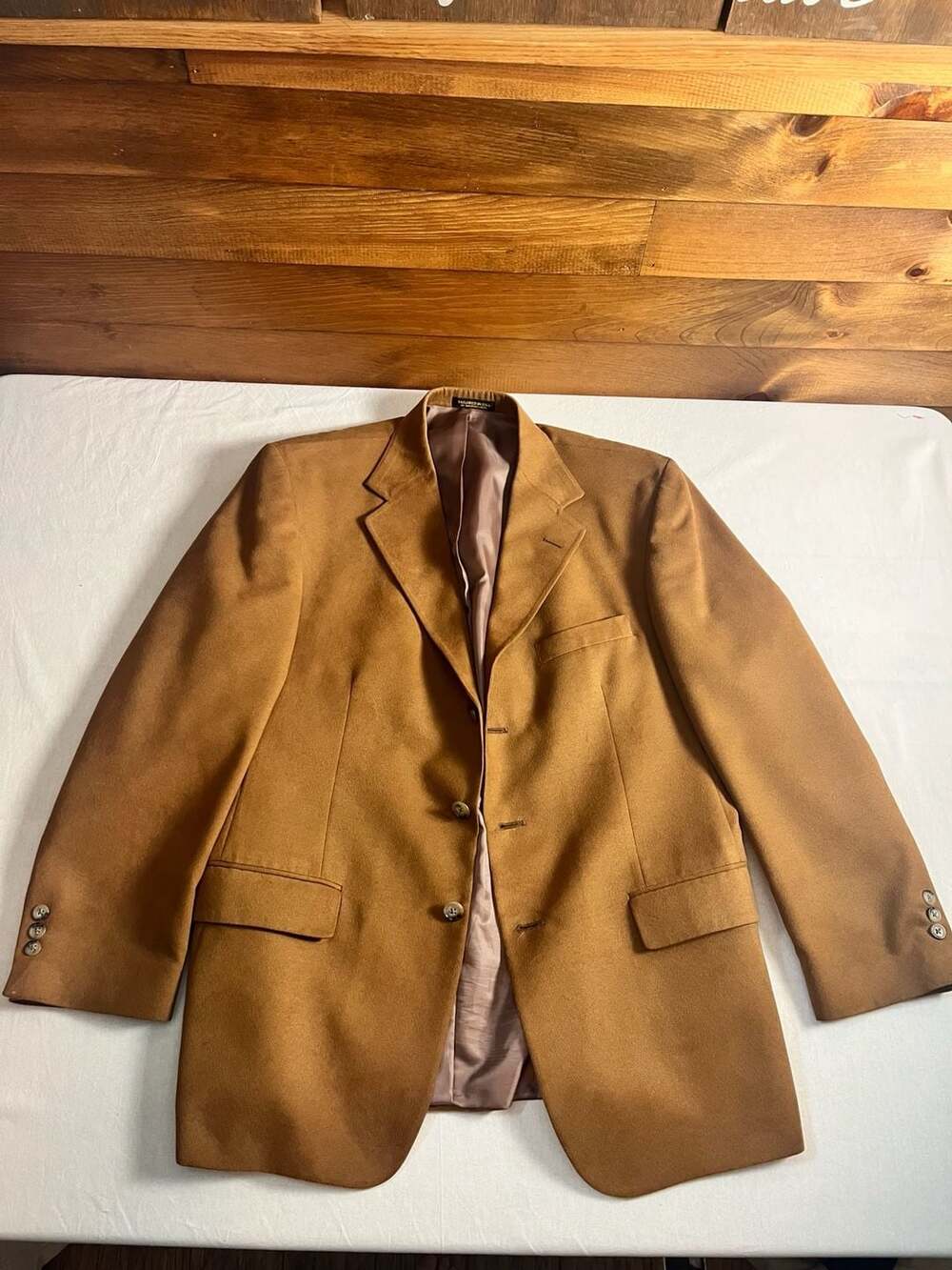 Norm Thompson Tan Faux Suede Blazer Sport Coat Made in USA